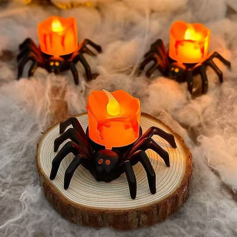 ๐ท๏ธ๐ Halloween Spider Eyeball LED Candle Lights โ Creepy Pumpkin Decor Props