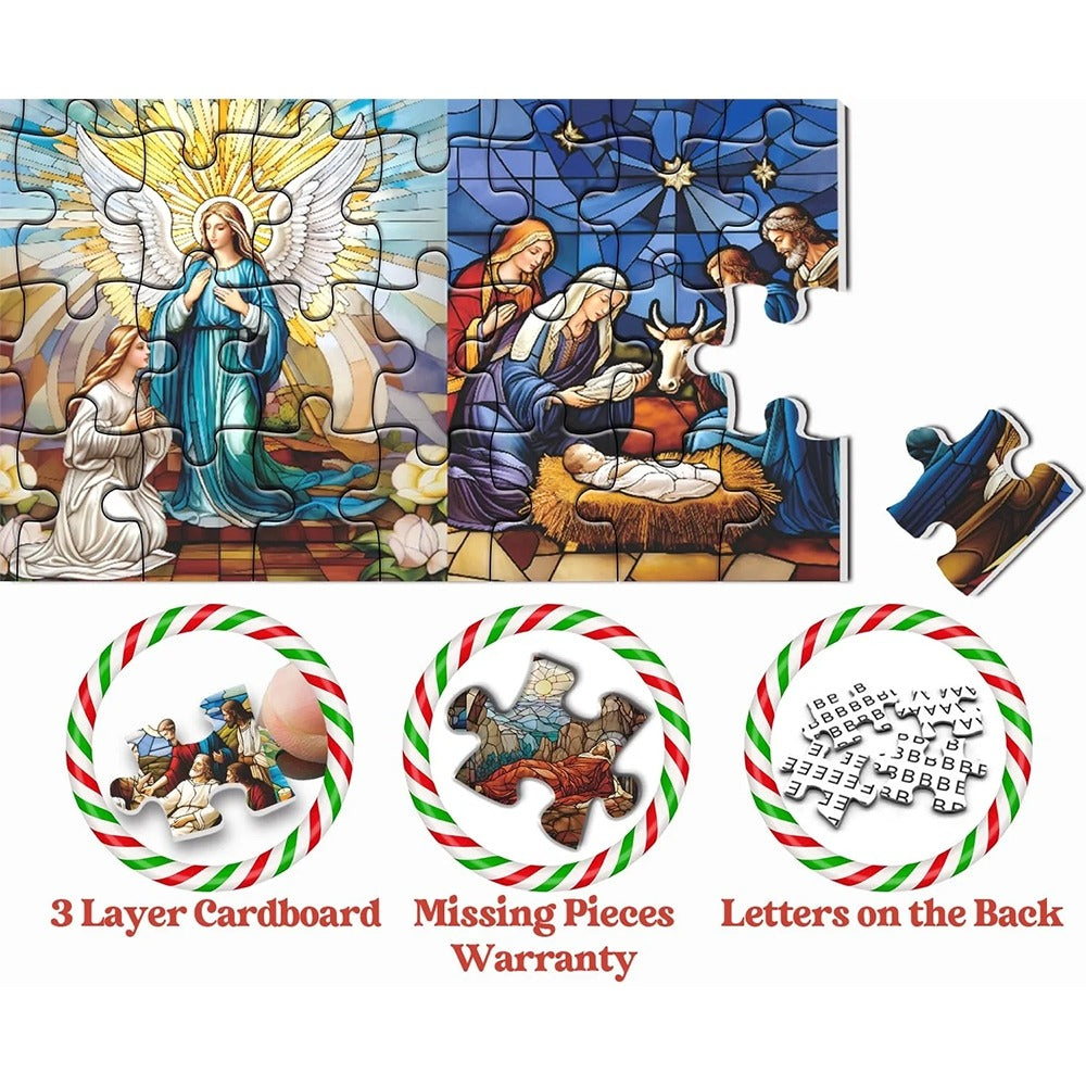 ✝️ Life Of Jesus Christmas Advent Calendar Jigsaw Puzzle 1000 Pieces 2025