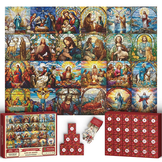 ✝️ Life Of Jesus Christmas Advent Calendar Jigsaw Puzzle 1000 Pieces 2025