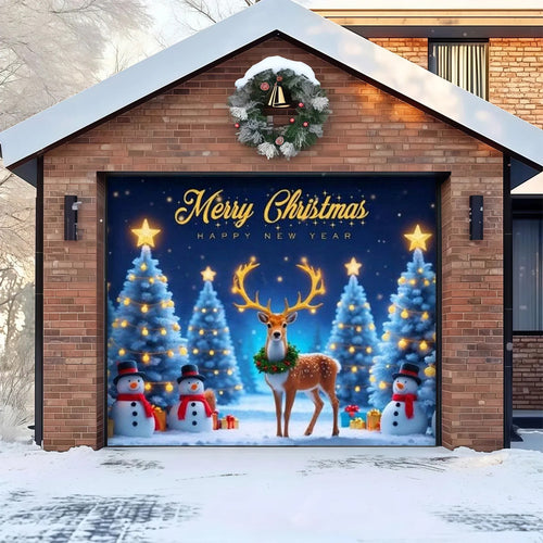 Elf Village | Christmas Garage Door Cover