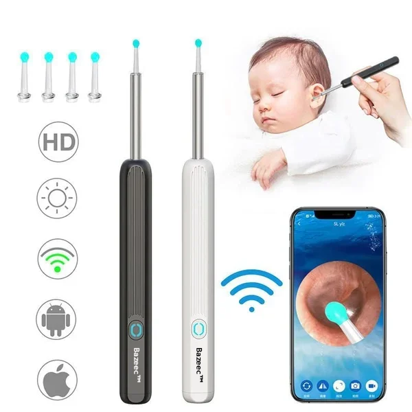 🔥Hot Sale 50% OFF👂Clean Earwax-Wi-Fi Visible Wax Removal Spoon, USB 1296P HD Load Otoscope