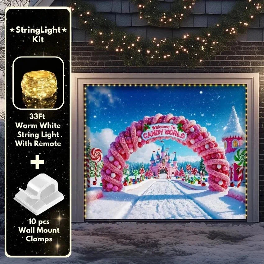 Candy World | Christmas Garage Door Cover