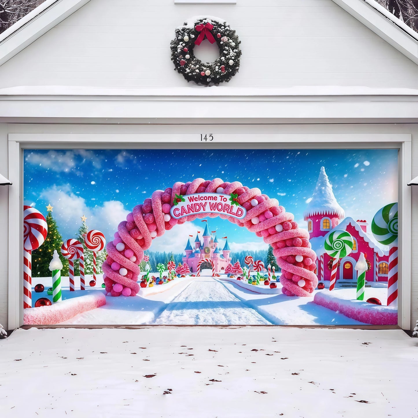 Candy World | Christmas Garage Door Cover