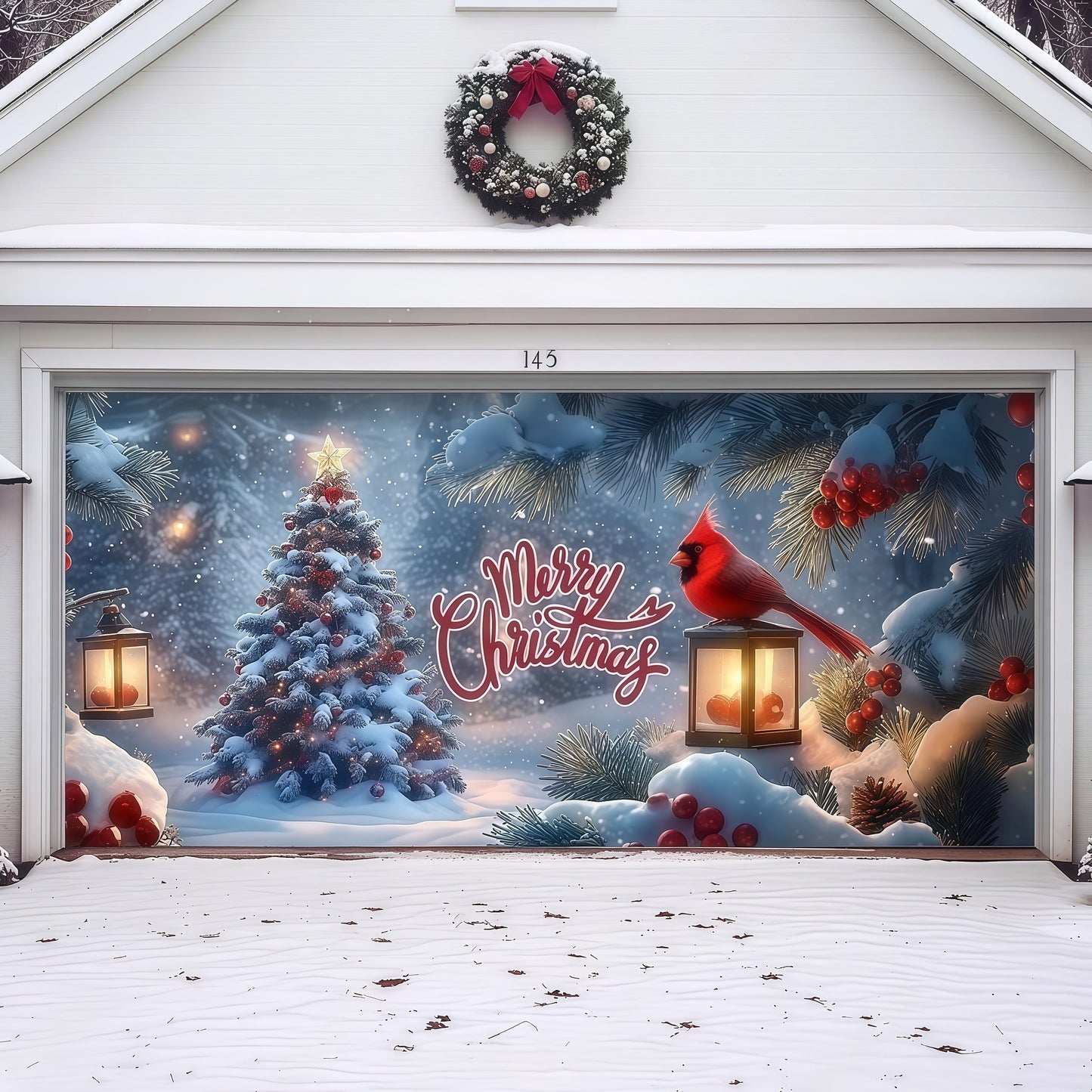 Cardinal's Christmas | Christmas Garage Door Cover