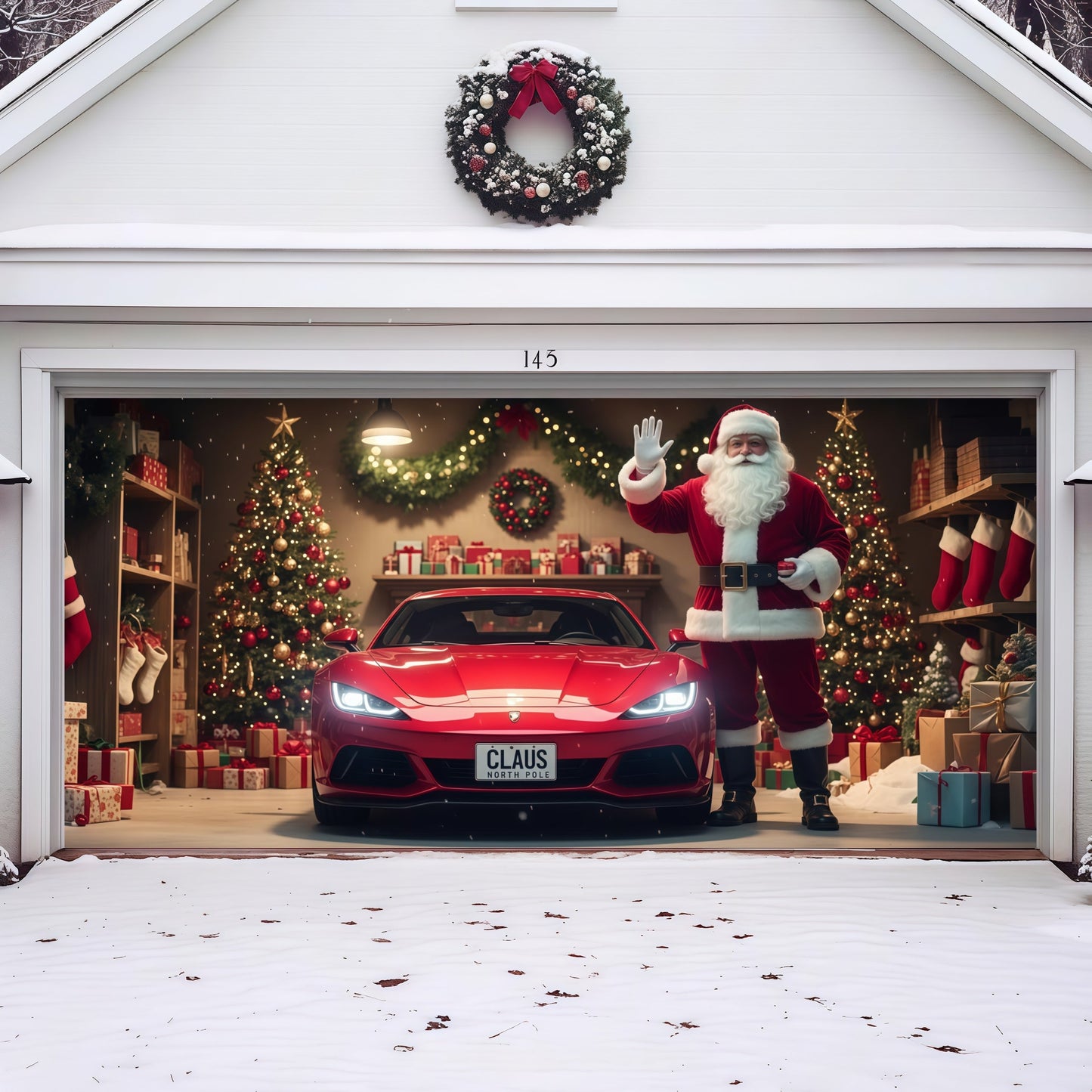Santa's Garage  | Christmas Garage Door Cover
