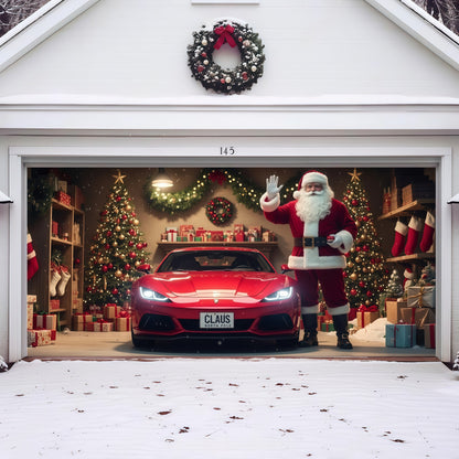 Santa's Garage  | Christmas Garage Door Cover