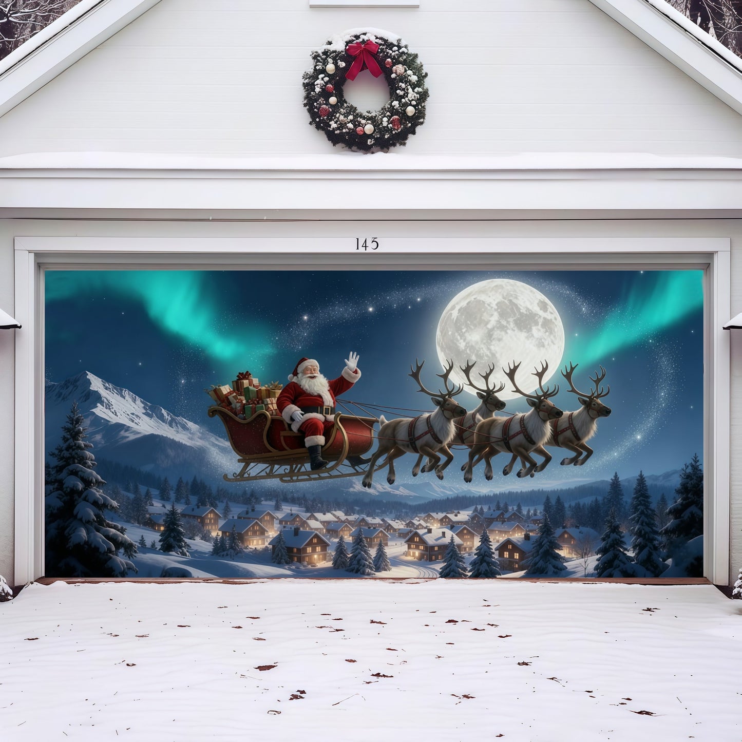 Christmas Eve Aurora Tour | Christmas Garage Door Cover