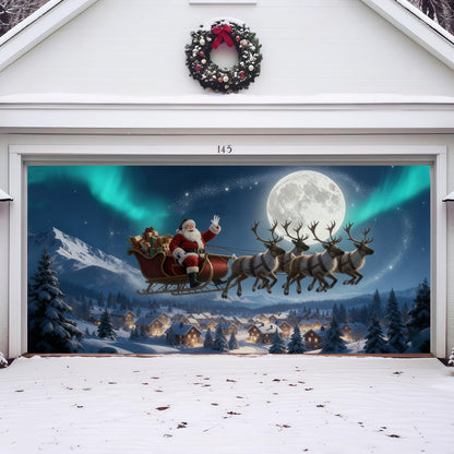 Christmas Eve Aurora Tour | Christmas Garage Door Cover