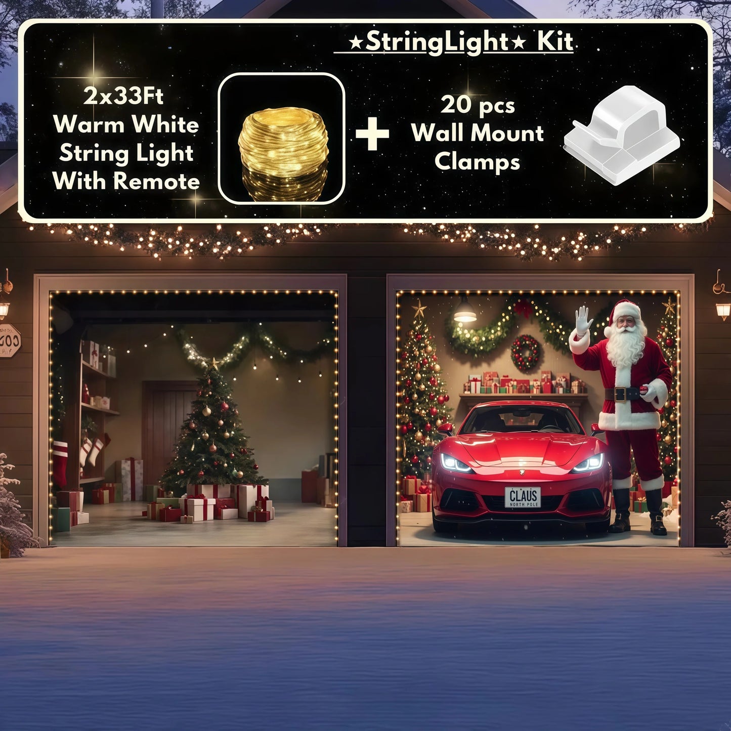 Santa's Garage  | Christmas Garage Door Cover