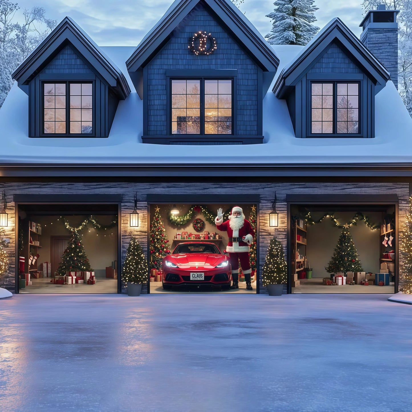 Santa's Garage  | Christmas Garage Door Cover