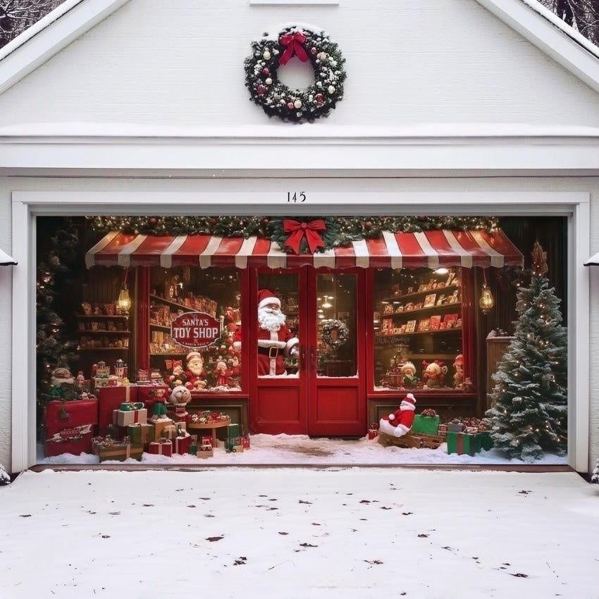 Santa's Toy Shop | Christmas Garage Door Cover
