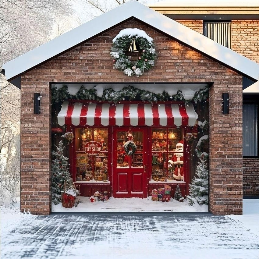 Santa's Toy Shop | Christmas Garage Door Cover