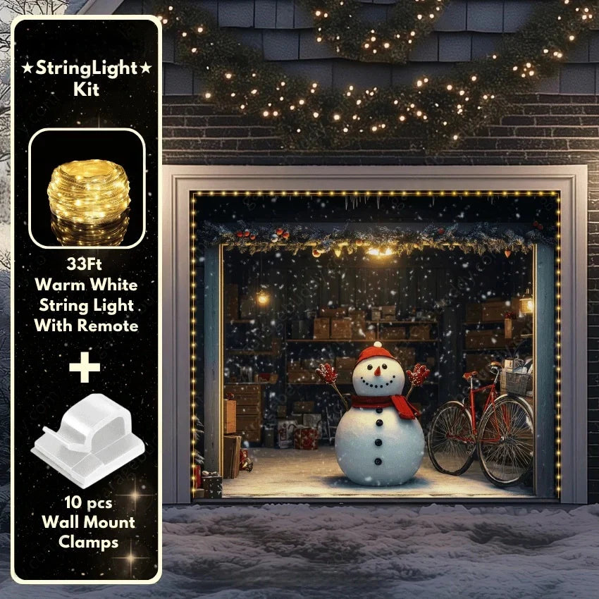 Snowy The Snowman | Christmas Garage Door Cover