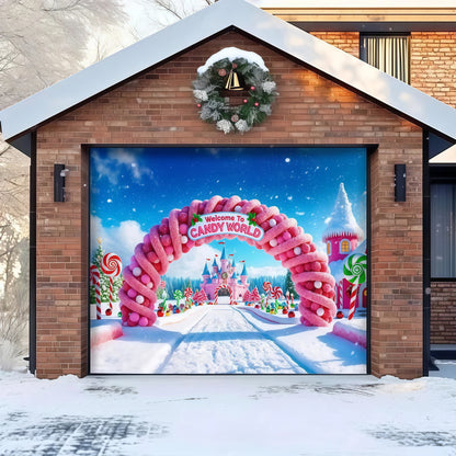 Candy World | Christmas Garage Door Cover