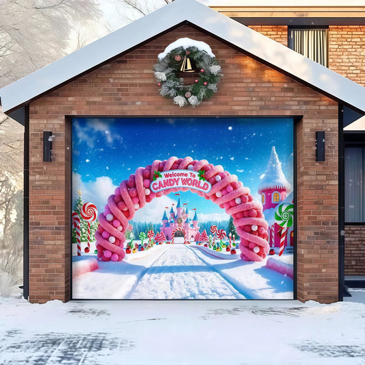 Candy World | Christmas Garage Door Cover