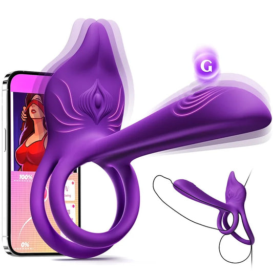 🎁Enchanted Girl Luxe Smart Vibrating Ring – App-Controlled Pleasure for Couples 💫