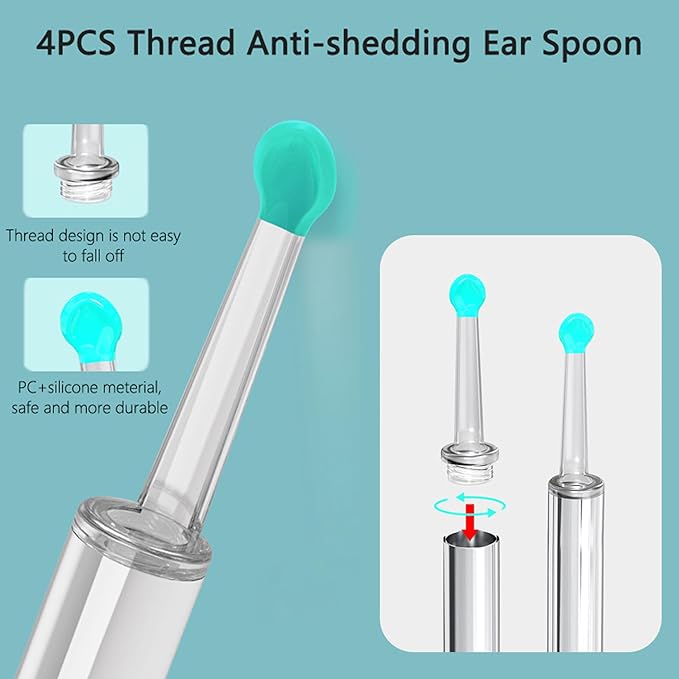 🔥Hot Sale 50% OFF👂Clean Earwax-Wi-Fi Visible Wax Removal Spoon, USB 1296P HD Load Otoscope